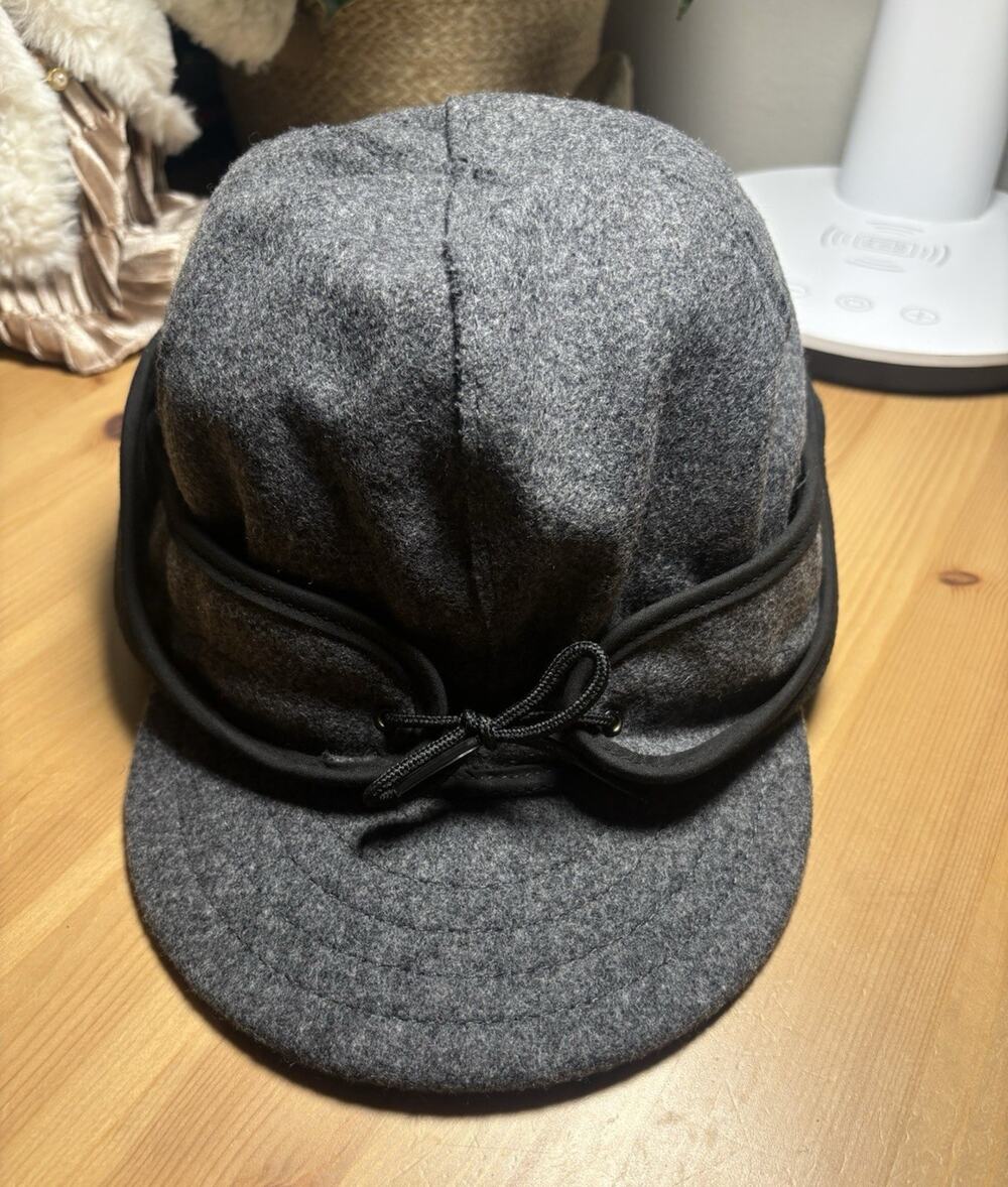 Stormy Kromer Gray Solid Baseball Cap Ear Flap Lined Winter/Fall Men’s 7 1/4